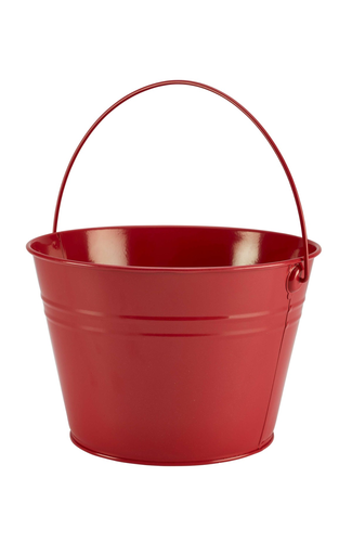 Stainless Steel Serving Bucket 25cm Dia Red