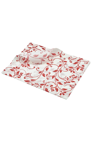 Greaseproof Paper Red Floral Print 25 x 20cm