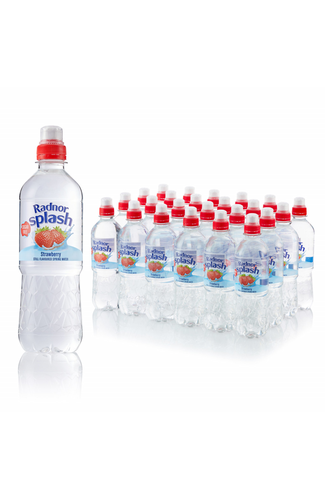 Radnor Splash Strawberry still sugar free flavoured water 500ml Product range/brand shot