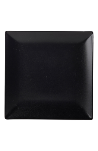 Luna Square Coupe Plate 24cm Black Stoneware