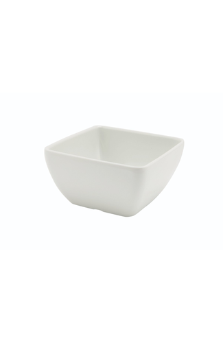 White Melamine Curved Square Bowl 10.5cm