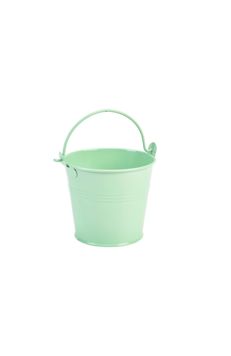 Galvanised Steel Serving Bucket 10cm Dia Green