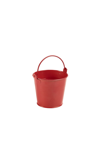 Galvanised Steel Serving Bucket 10cm Dia Red