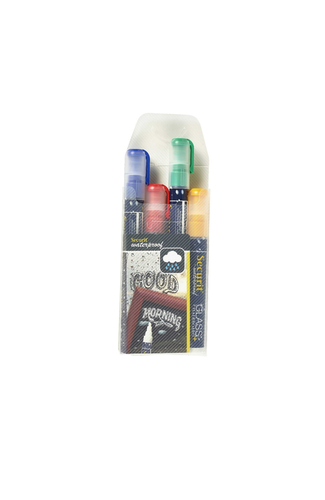 Waterproof Chalk Markers 4 Colour Pack (R, G, Y, Bl) Medium