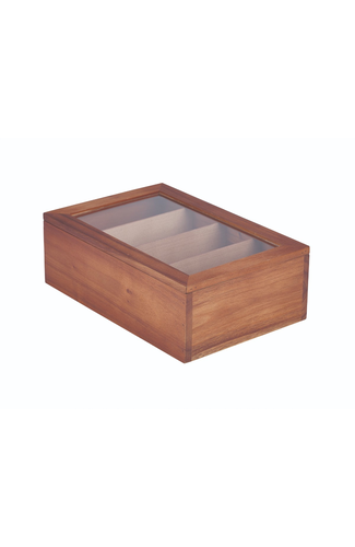 Acacia Wood Tea Box 30X20X10cm