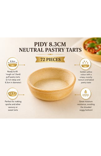 P.QUIN8.5X72 750.20.072 72pcs 8.5cm Quiche Tart.