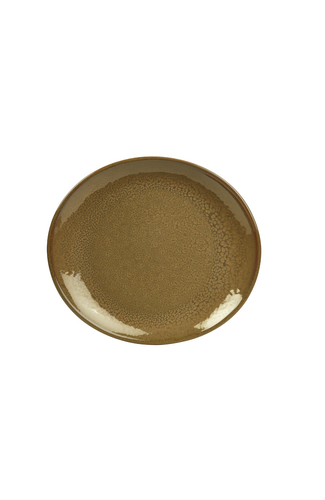 Terra Stoneware Rustic Brown Oval Plate 29.5 x 26cm