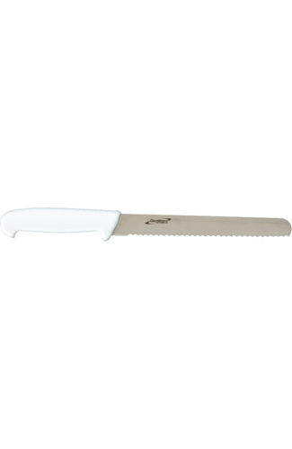 Genware 12'' Slicing Knife White (Serrated)