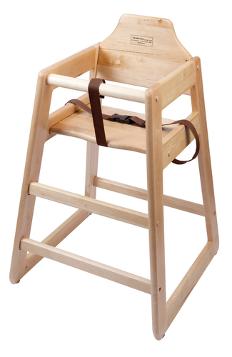 Wooden High Chair - Light Wood