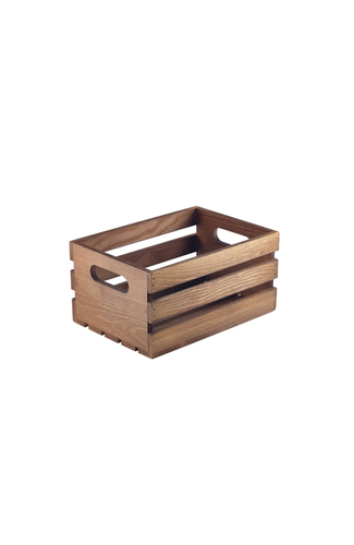 Wooden Crate Dark Rustic Finish 21.5x15x10.8cm