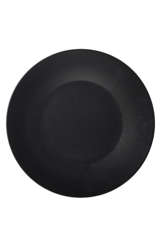 Luna Wide Rim Plate 27.5cm Dia Black Stoneware