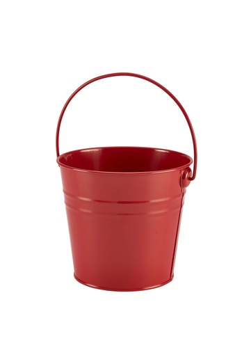 Stainless Steel Serving Bucket 16cm Dia Red