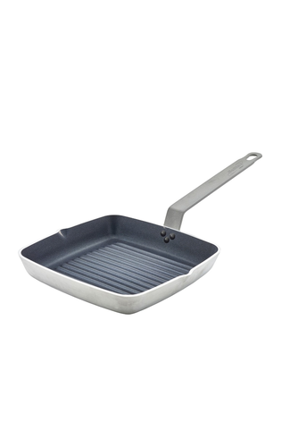 Genware Square Ribbed Skillet 24cm Teflon Plus