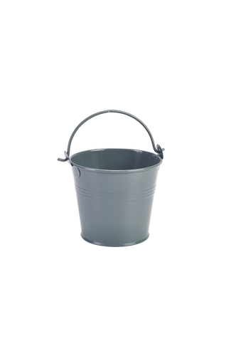 Galvanised Steel Serving Bucket 10cm Dia Grey