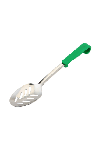 Genware Plastic Handle Spoon Slotted Green