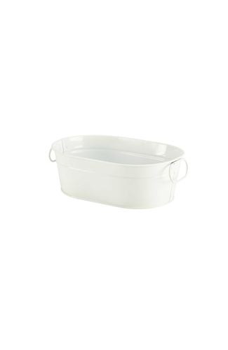 Galvanised Steel Serving Bucket White 23 x 15 x 7cm