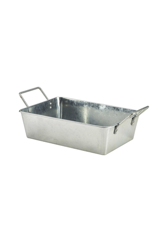 Galvanised Steel Rectangular Serving Bucket 24 x 16.7 x 7cm