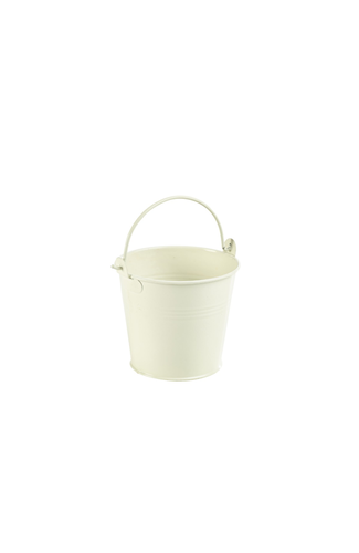 Galvanised Steel Serving Bucket 10cm Dia White