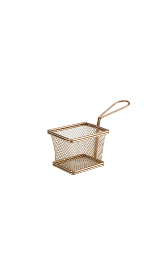 Copper Serving Fry Basket Rectangular 10 x 8 x 7.5cm