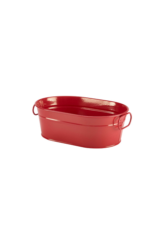 Galvanised Steel Serving Bucket Red 23 x 15 x 7cm