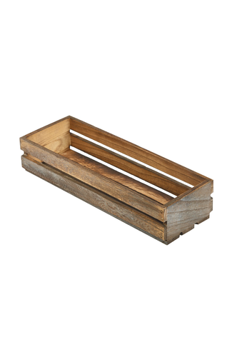 Wooden Crate Dark Rustic Finish 34 x 12 x 7cm