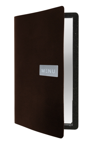 Raw Leather Menu A4 Brown