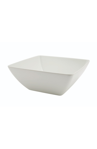 White Melamine Curved Square Bowl 26.2cm