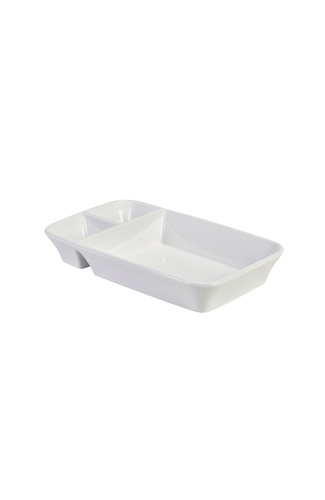 Royal Genware Rectangular Divided Dish 26x15x4cm