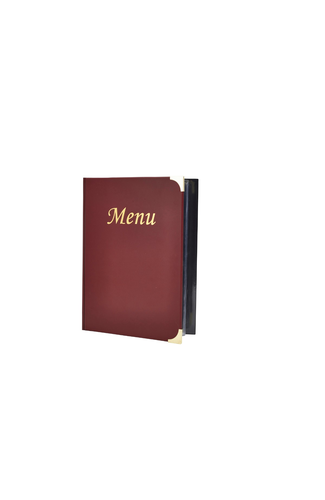 A4 Menu Holder Wine Red 8 Pages