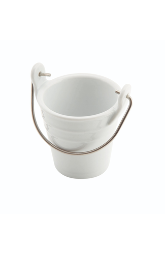 Porcelain Bucket W/ St/St Handle 6.5cm Dia 10cl