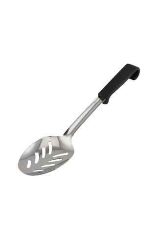 Genware Plastic Handle Spoon Slotted Black