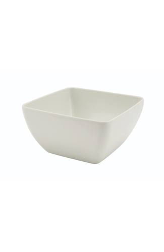 White Melamine Curved Square Bowl 12.5cm