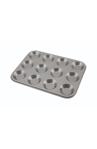 Carbon Steel Non-Stick 12 Cup Bun Tray