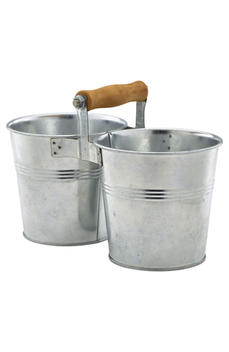 Galvanised Steel Combi Serving Buckets 12cm Dia