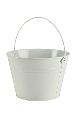 Stainless Steel Serving Bucket 25cm Dia White