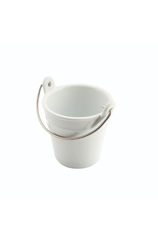 Porcelain Bucket W/ St/St Handle 9cm Dia 25cl
