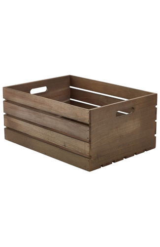 Wooden Crate Dark Rustic Finish 41 x 30 x 18cm