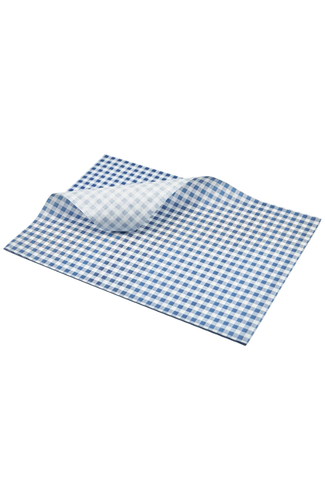 Greaseproof Paper Blue Gingham Print 35 x 25cm