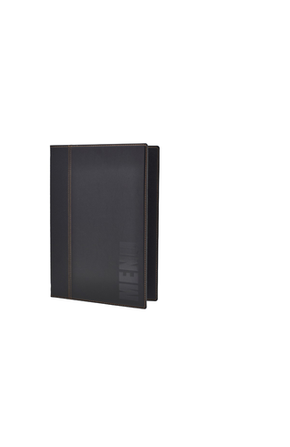 Contemporary A4 Menu Holder Black 4 Pages