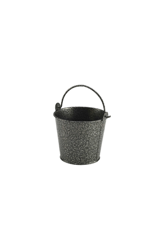 Galvanised Steel Hammered Serving Bucket 10cm Dia Silver