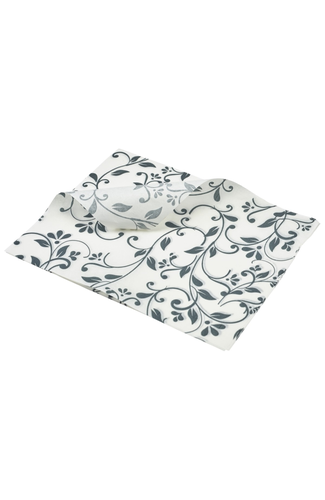 Greaseproof Paper Grey Floral Print 25 x 20cm