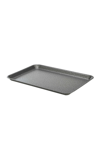 Galvanised Steel Tray 37x26.5x2cm Hammered Silver