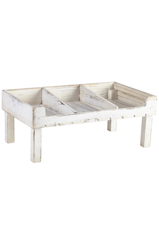 White Wash Wooden Display Crate Stand