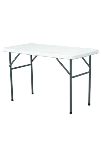 Solid Top Folding Table 4' White HDPE