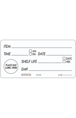 50 X 100mm Removable Shelf Life Label (500)