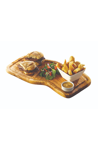 Olive Wood Serving Board W/ Groove 40X21cm+/-