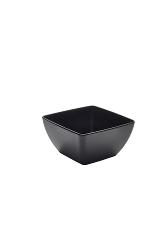 Black Melamine Curved Square Bowl 19cm