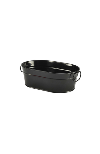 Galvanised Steel Serving Bucket Black 23 x 15 x 7cm