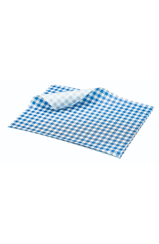 Greaseproof Paper Blue Gingham Print 25 x 20cm