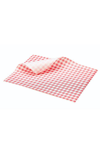 Greaseproof Paper Red Gingham Print 25 x 20cm